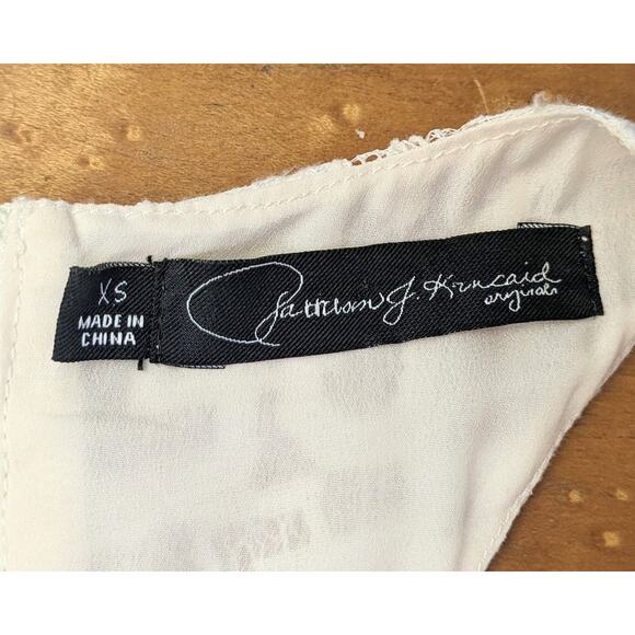 Patterson J. Kincaid Tank Top XS Ivory Tiered Lace Cotton Dressy Coquette Boho - Picture 11 of 12